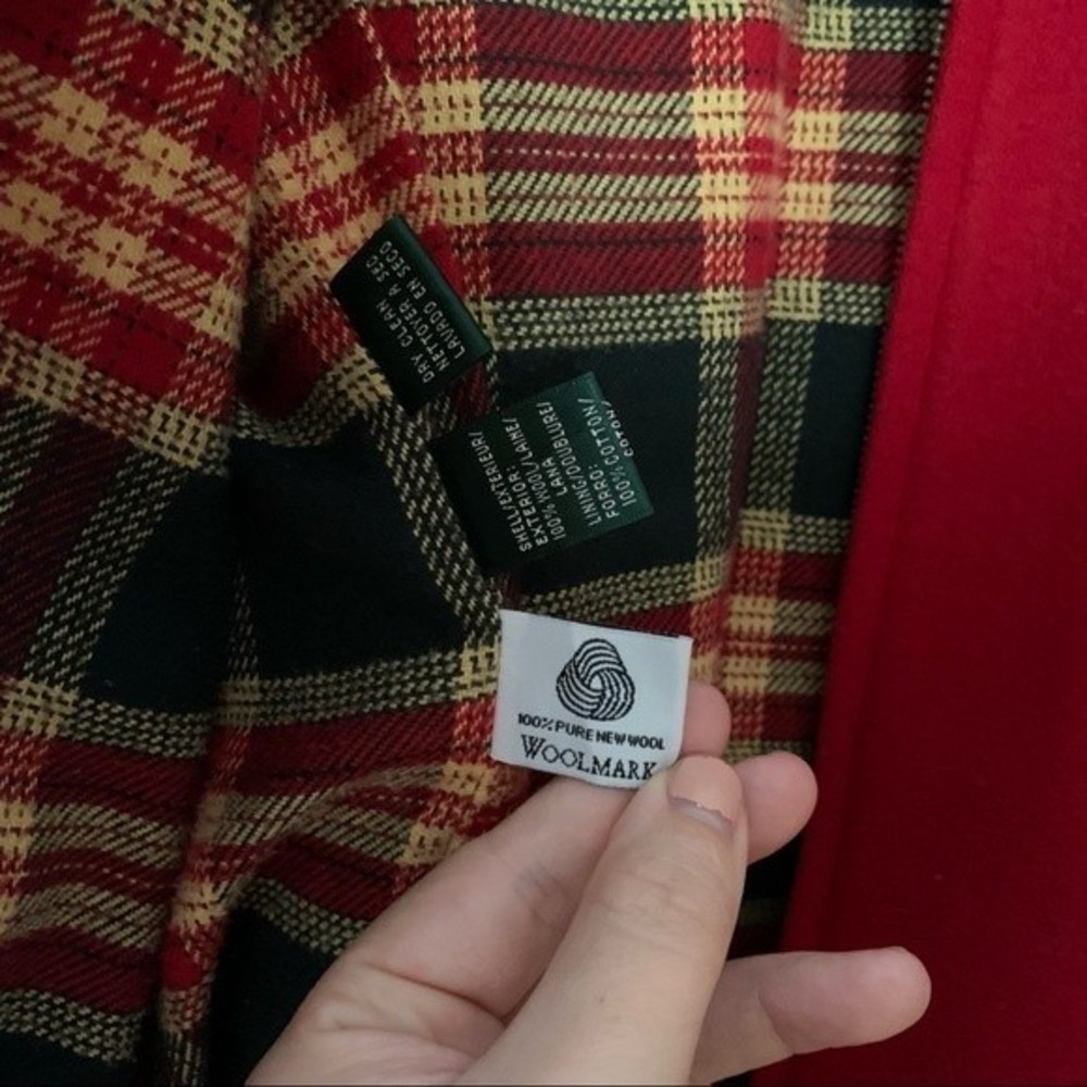 Lauren Ralph Lauren Red 100% Wool Full Zip Up Collard Jacket - Picture 10 of 10